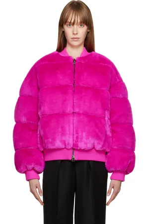 Tom Ford Pink Puffy Faux-Fur Down Bomber Jacket