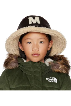 Maison Margiela Kids Brown Logo Faux-Leather Bucket Hat