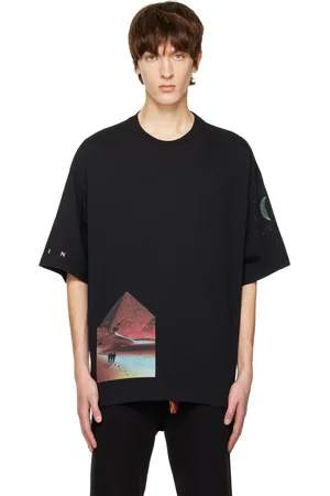 Lanvin Men T-shirts - Black Graphic T-Shirt