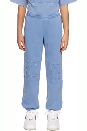 GCDS Kids Blue Garment-Dyed Lounge Pants