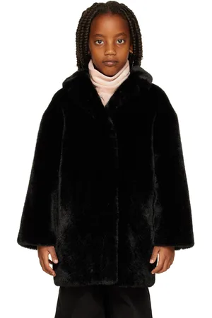 Stand Studio Kids Black Camille Faux-Fur Coat