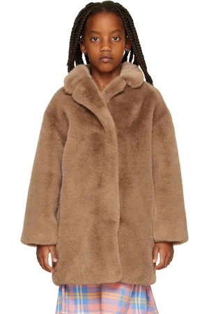 Stand Studio Coats - Kids Taupe Camille Faux-Fur Coat