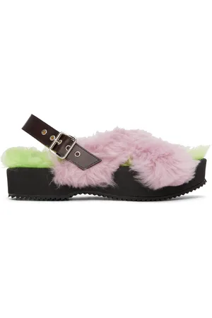 DRIES VAN NOTEN Purple Furry Sandals