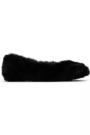 Maison Margiela Slippers - Kids Black Faux-Fur Slippers