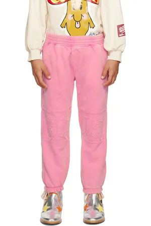 GCDS Kids Pink Garment-Dyed Lounge Pants