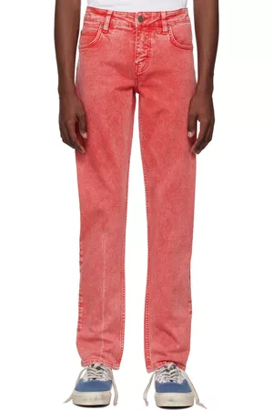 Guess Men Straight - Red Straight-Leg Jeans