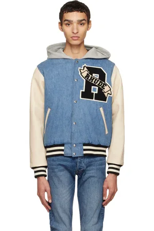 Rhude Blue Hooded Bomber Jacket