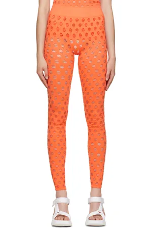 Maisie Wilen Orange Perforated Leggings