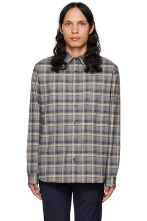 Vince Men Casual - Gray Willow Plaid Shirt