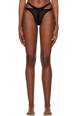 Wolford Black Flocked Thong
