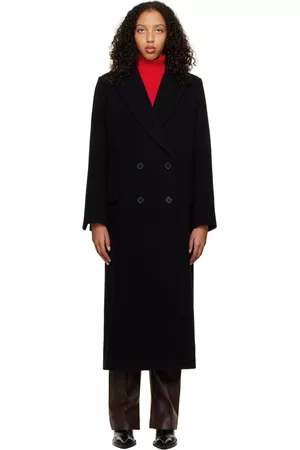 OLENICH Women Coats - Black Double-Breasted Coat