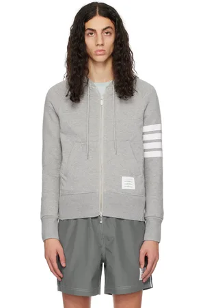 Thom Browne Gray 4-Bar Hoodie