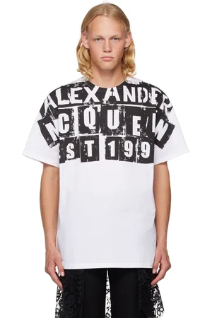 Alexander McQueen Men T-shirts - White Printed T-Shirt