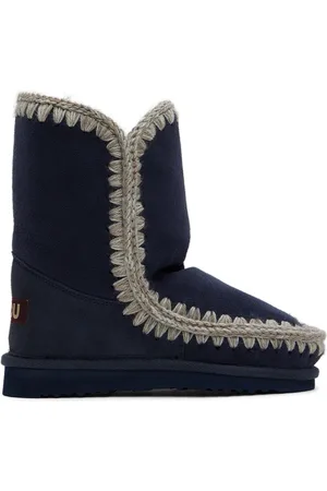 Mou Kids Navy Suede Boots