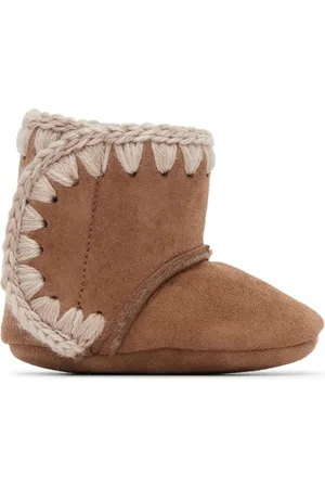 Mou Baby Brown Velcro Suede Pre-Walkers