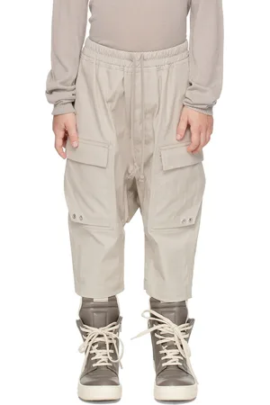 Rick Owens Kids Beige Pods Long Cargo Shorts