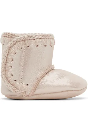 Mou Baby Pink Velcro Suede Pre-Walkers