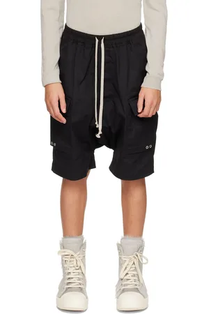 Rick Owens Kids Black Pods Cargo Shorts