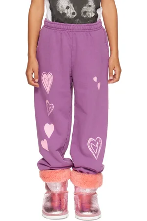 Kids Worldwide SSENSE Exclusive Kids Purple Heart Lounge Pants