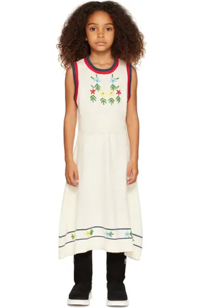 Fish & Kids Kids Off-White Flowers Dress