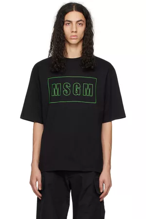 Msgm Men T-shirts - Black Printed T-Shirt