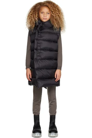 Rick Owens Kids Black Hooded Liner Down Vest