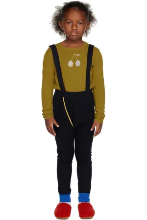 Ligne Noire Kids Navy Suspender Leggings