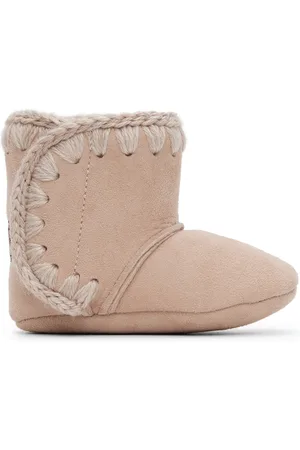 Mou Baby Pink Velcro Suede Pre-Walkers