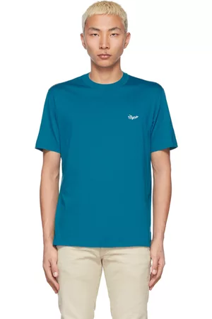 Ermenegildo Zegna Men Short Sleeve - Blue Logo T-Shirt