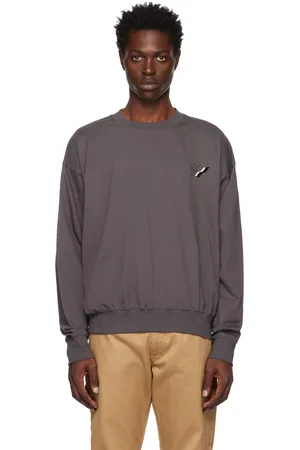 We11 Done Gray W Line Sweatshirt