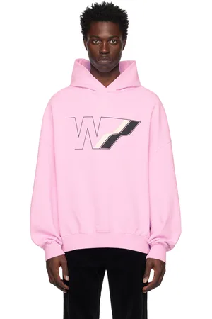We11 Done Pink Wave Line Hoodie