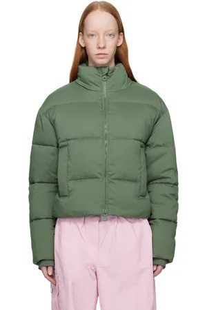 GIRLFRIEND COLLECTIVE Green Cropped Puffer Jacket