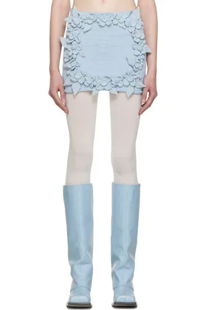 FIDAN NOVRUZOVA Blue Floral Miniskirt