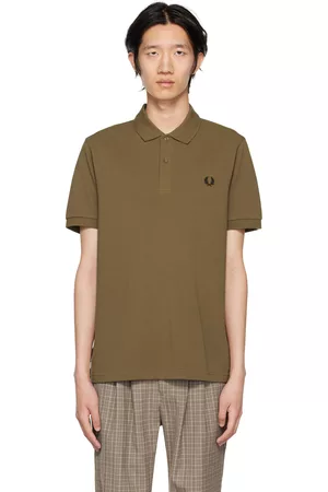 Fred Perry Men Polo Shirts - Brown Embroidered Polo