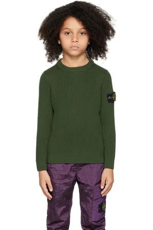 Stone Island Kids Green Crewneck Sweater