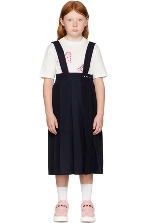 Marni Kids Navy Pleated Skirt