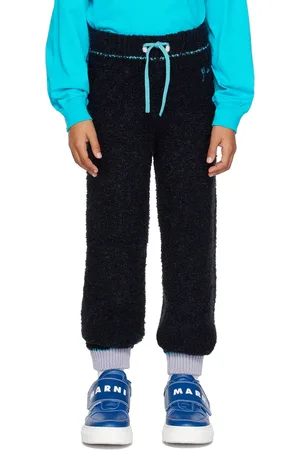Marni Kids Navy Embroidered Lounge Pants