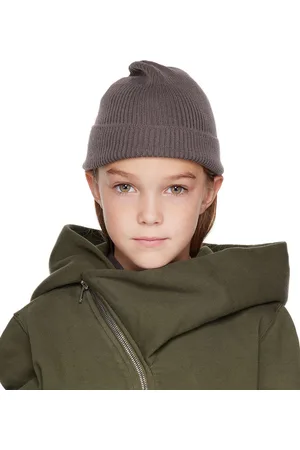 Rick Owens Kids Gray Rib Knit Beanie