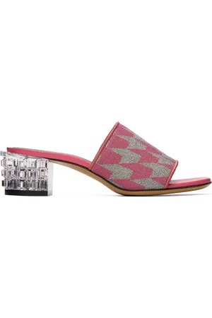 Marni Pink & Gray Jacquard Heeled Sandals