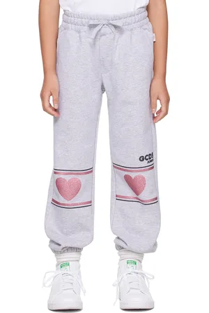 GCDS Kids Gray Hearts Lounge Pants