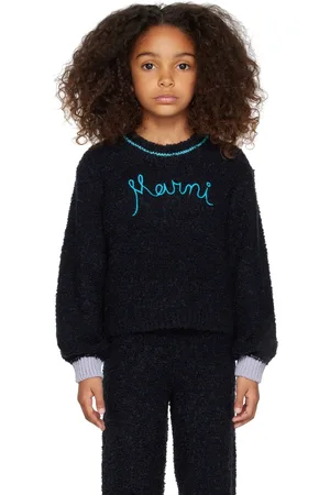 Marni Kids Navy Embroidered Sweater
