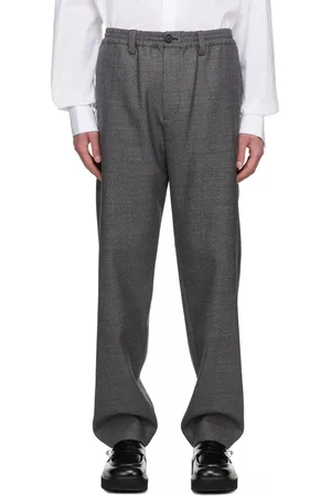 Marni Men Pants - Gray Textured Trousers