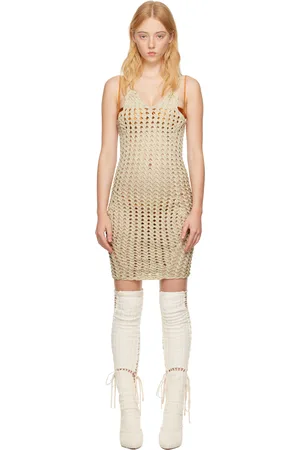 Isa Boulder SSENSE Exclusive Taupe Minicable Reversible Midi Dress