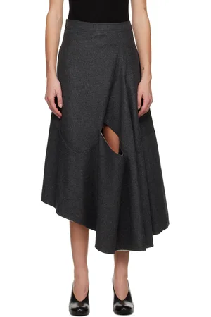 Niccolo Pasqualetti Gray Lacuna Midi Skirt