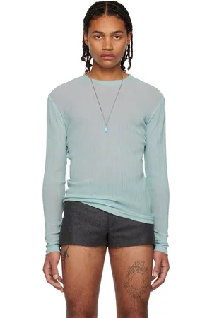 K.NGSLEY Blue Uncut Crinkle T-Shirt