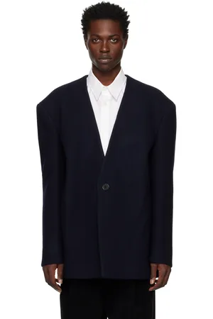 We11 Done Collarless Oversized Blazer