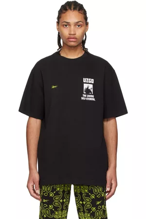 Reebok Men T-shirts - Black Cotton T-Shirt