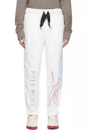 Reebok Men Loungewear - White Pyer Moss Edition RCPM Embroidered Lounge Pants