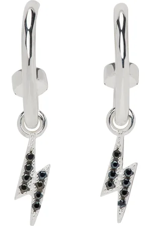 Stolen Girlfriends Club SSENSE Exclusive Silver Dusted Bolt Sleeper Earrings