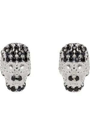 Stolen Girlfriends Club SSENSE Exclusive Silver Dusted Skull Earrings